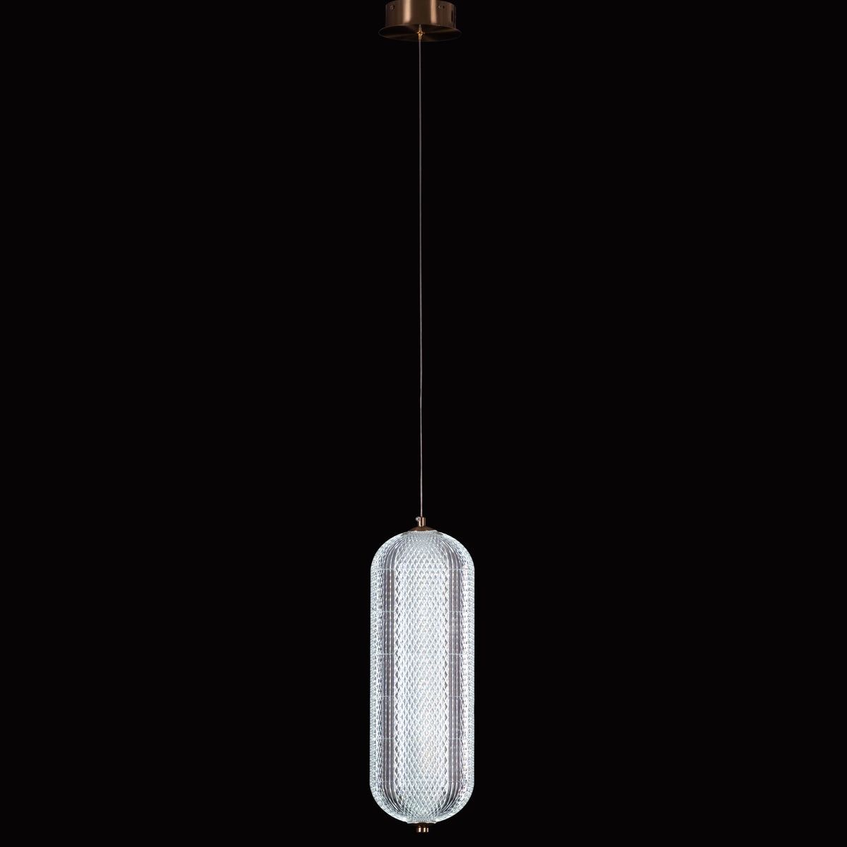 Yellow Diamond (Small, Dimmable LED with Remote Control) Acrylic Textured Pendant Light