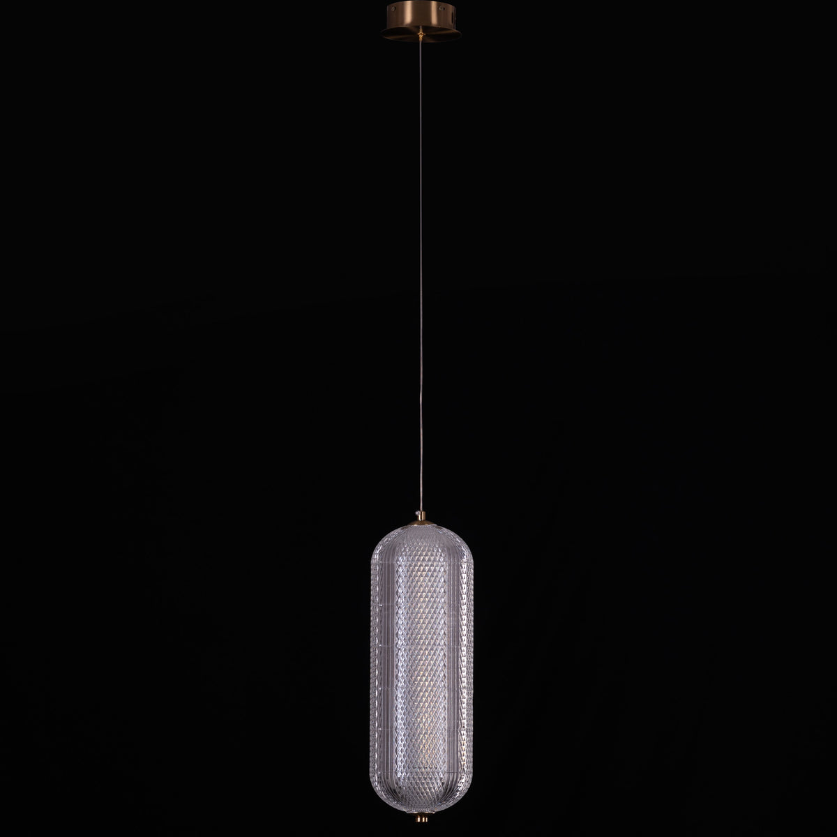 Yellow Diamond (Small, Dimmable LED with Remote Control) Acrylic Textured Pendant Light