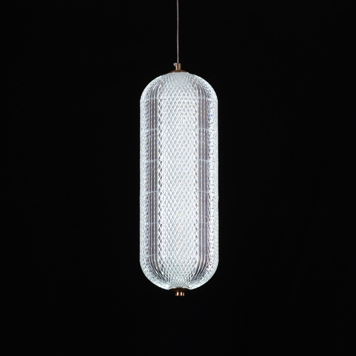 Yellow Diamond (Small, Dimmable LED with Remote Control) Acrylic Textured Pendant Light