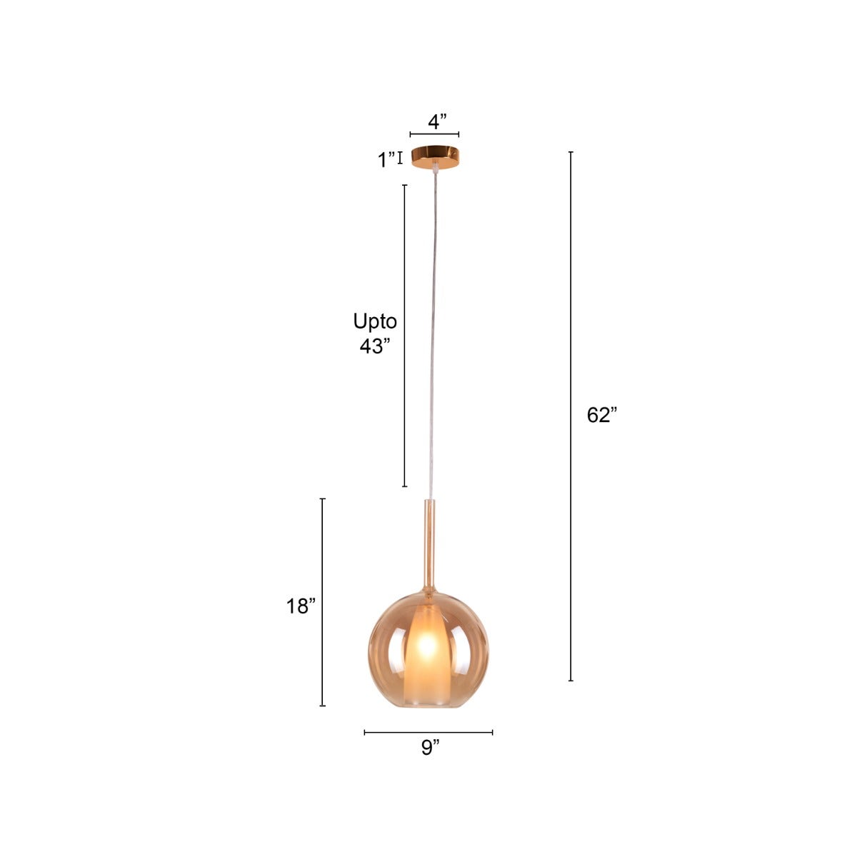 First Sign (Amber) Glass Pendant Light