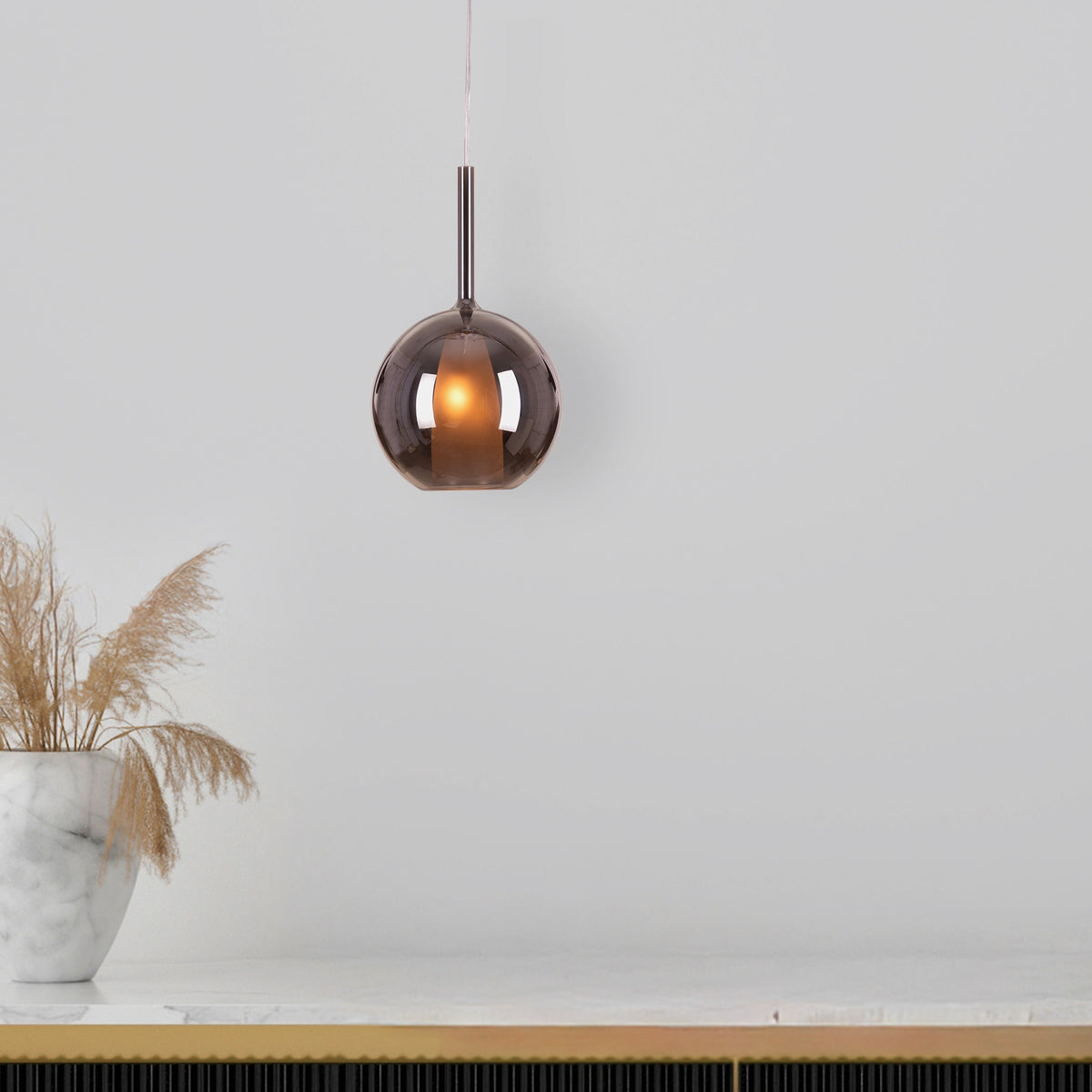 First Sign (Smokey Grey) Glass Pendant Light