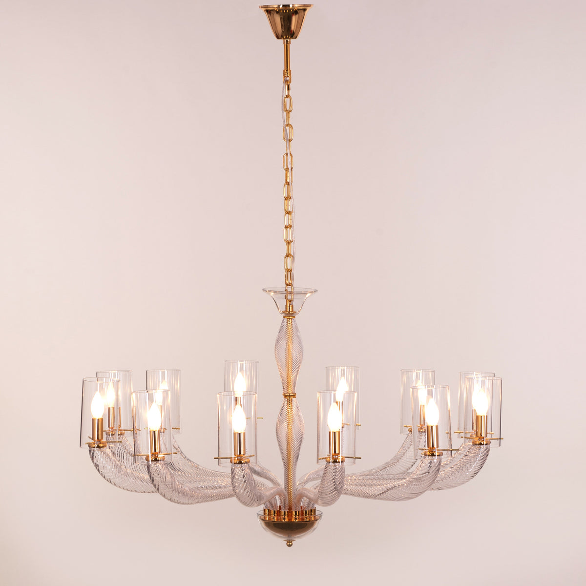 Midnight In Paris (Large, Gold) Glass Chandelier