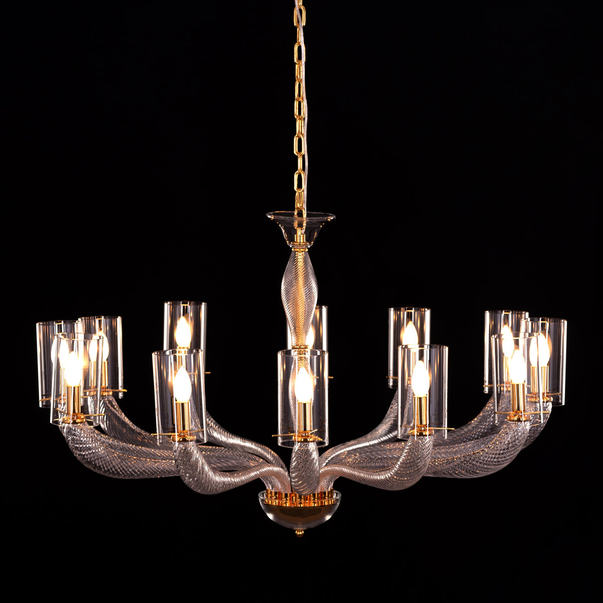 Midnight In Paris (Large, Gold) Glass Chandelier