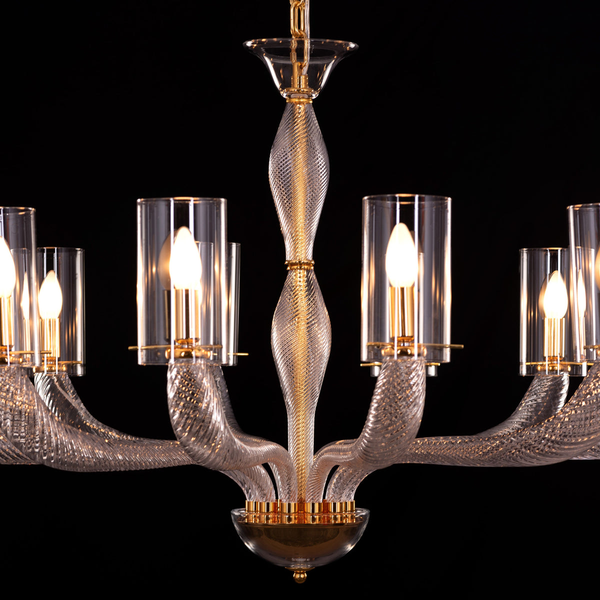 Midnight In Paris (Large, Gold) Glass Chandelier