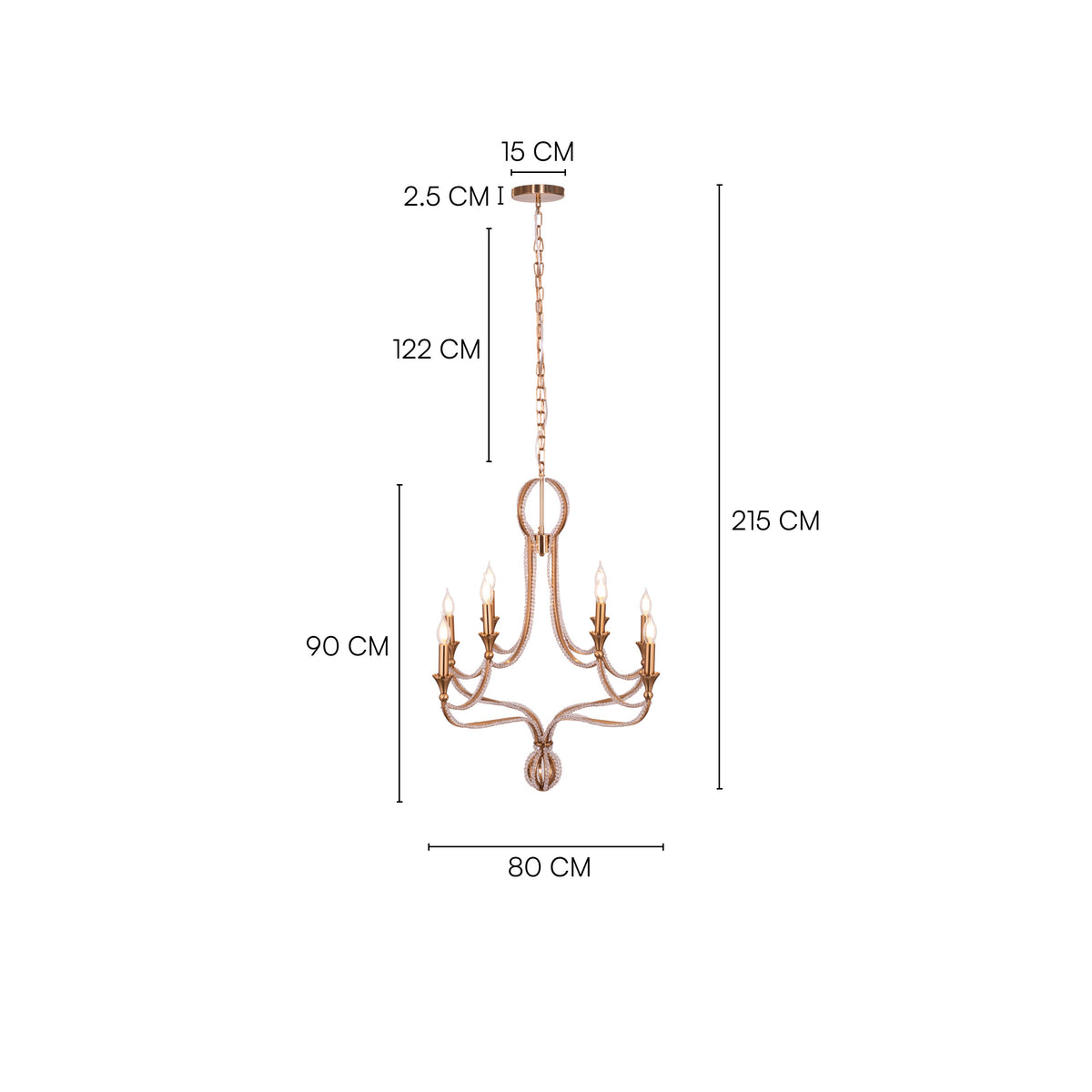 Follow Your Muse (Large, Gold) Crystal Chandelier