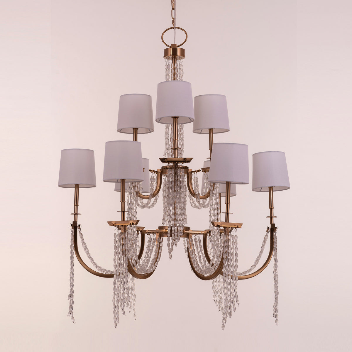 Cupid's Kiss (Gold) Crystal Double Height Chandelier