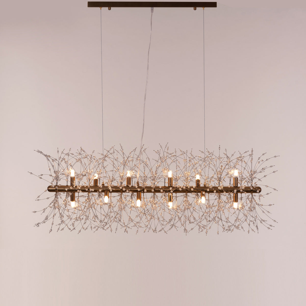 Touch The Clouds (Medium, Rectangular, Gold) Crystal Chandelier