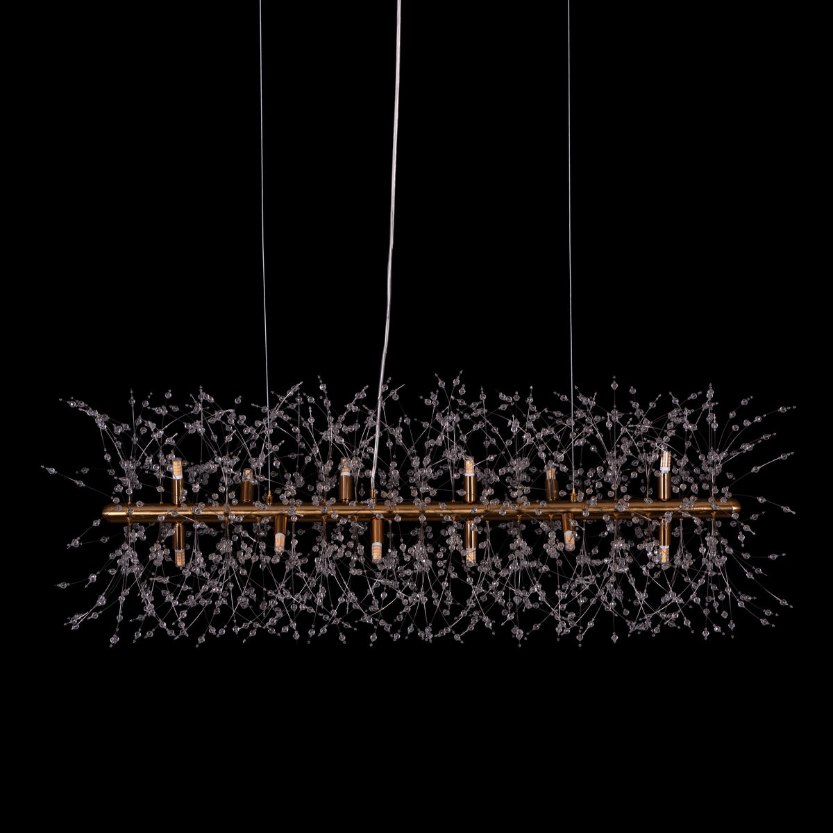 Touch The Clouds (Medium, Rectangular, Gold) Crystal Chandelier
