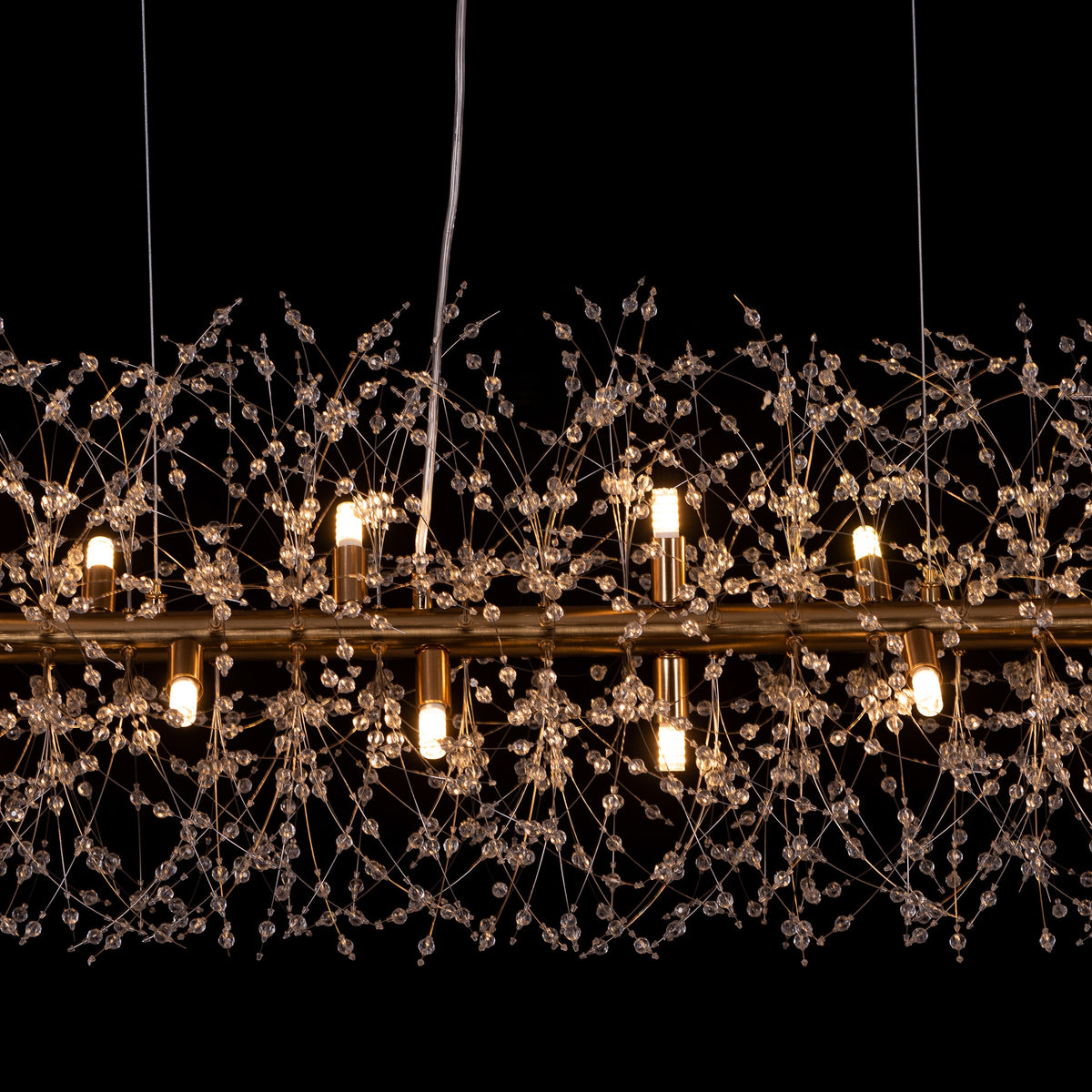 Touch The Clouds (Medium, Rectangular, Gold) Crystal Chandelier