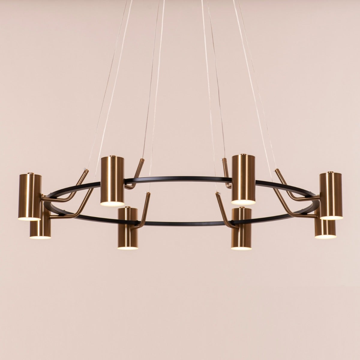 Alive On Grid Power (Large, Gold, Dimmable LED with Remote Control) Chandelier