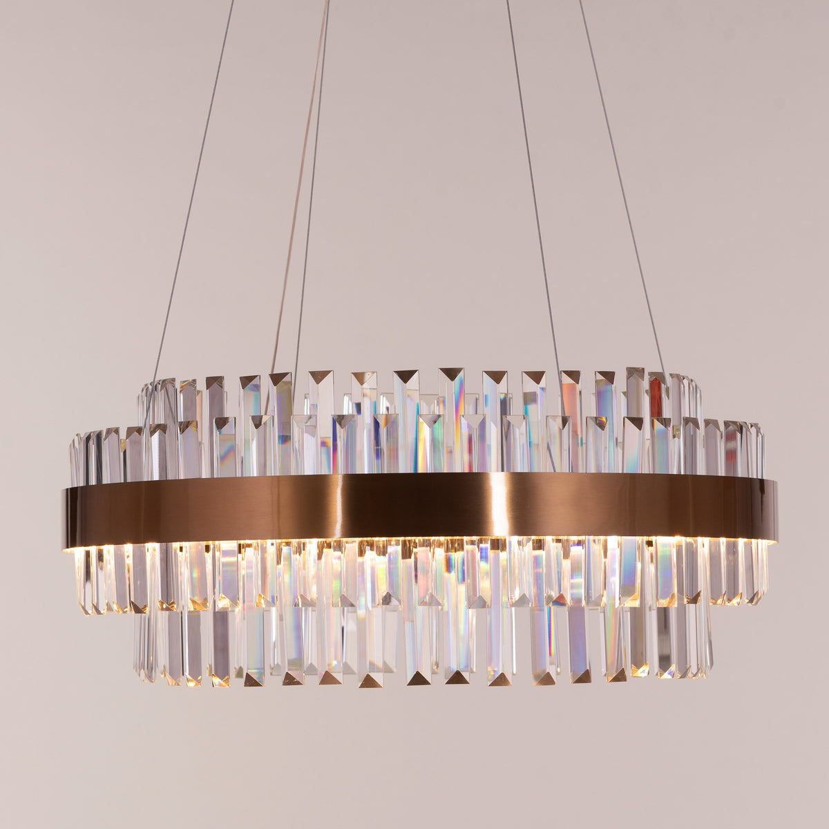 Love In Lisbon (Medium, Gold, Dimmable LED with Remote Control) Crystal Chandelier