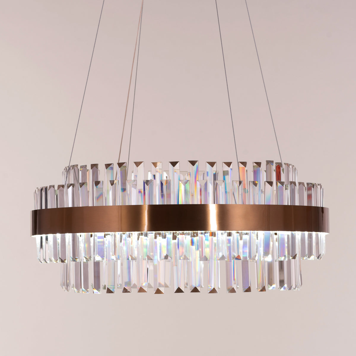 Love In Lisbon (Medium, Gold, Dimmable LED with Remote Control) Crystal Chandelier