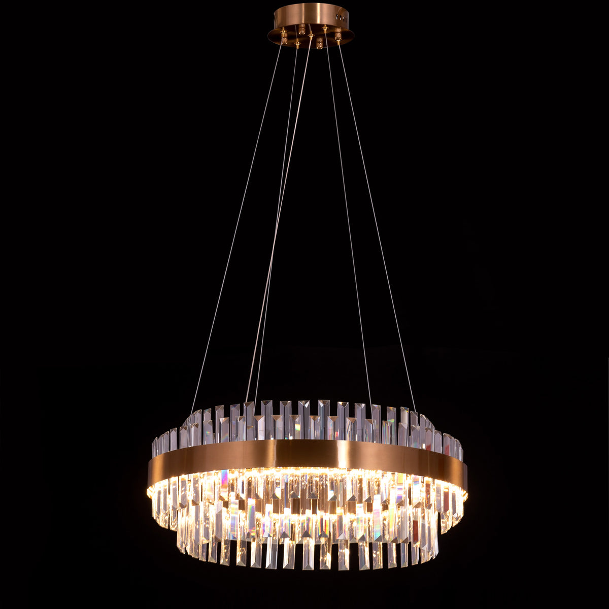 Love In Lisbon (Medium, Gold, Dimmable LED with Remote Control) Crystal Chandelier