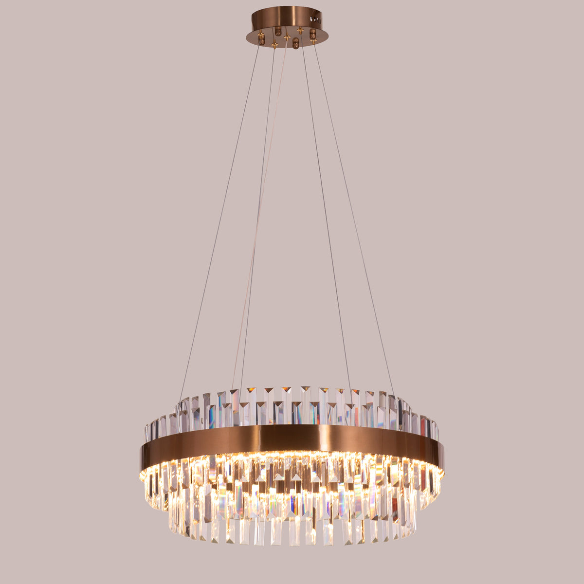 Love In Lisbon (Medium, Gold, Dimmable LED with Remote Control) Crystal Chandelier
