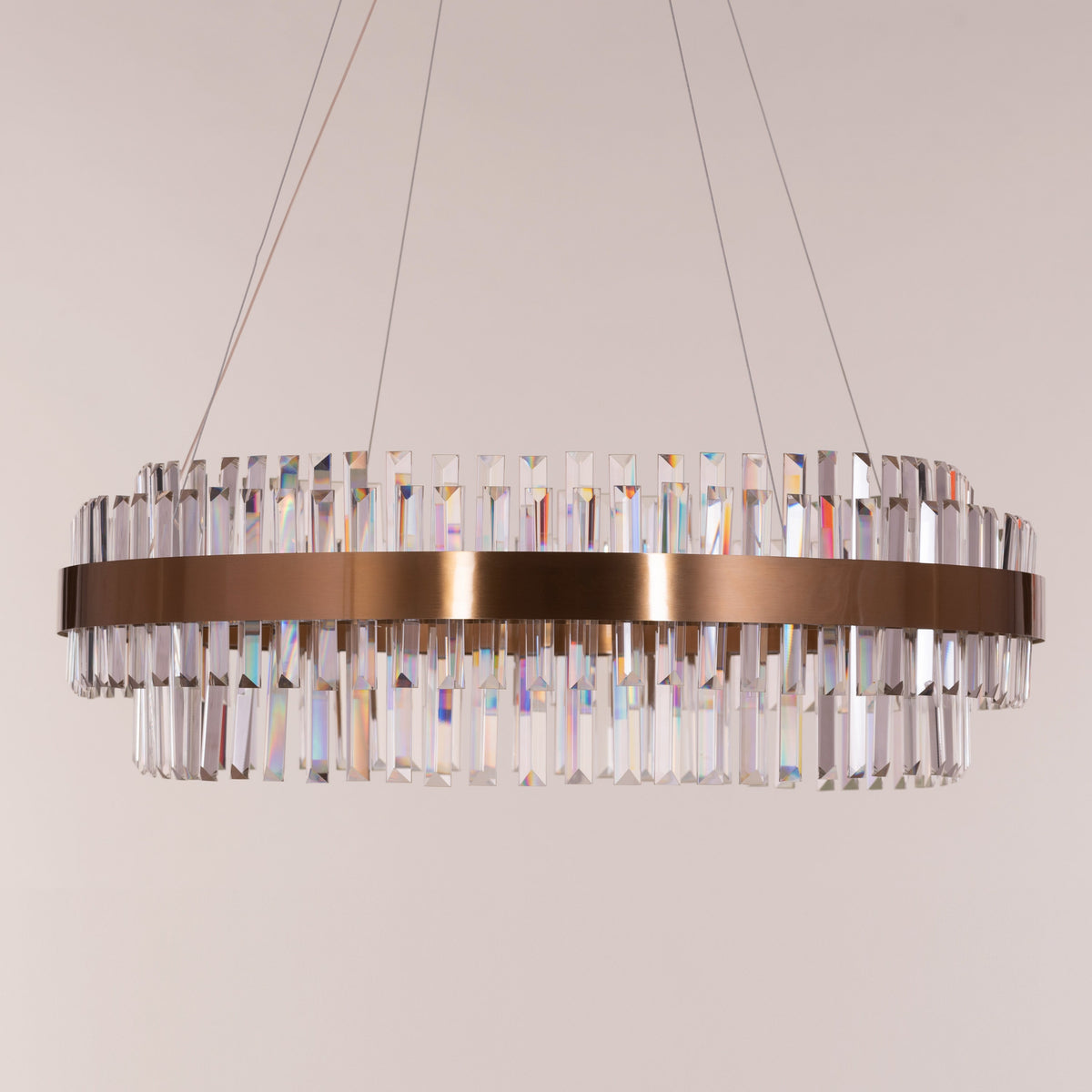 Love In Lisbon (Large, Gold, Dimmable LED with Remote Control) Crystal Chandelier