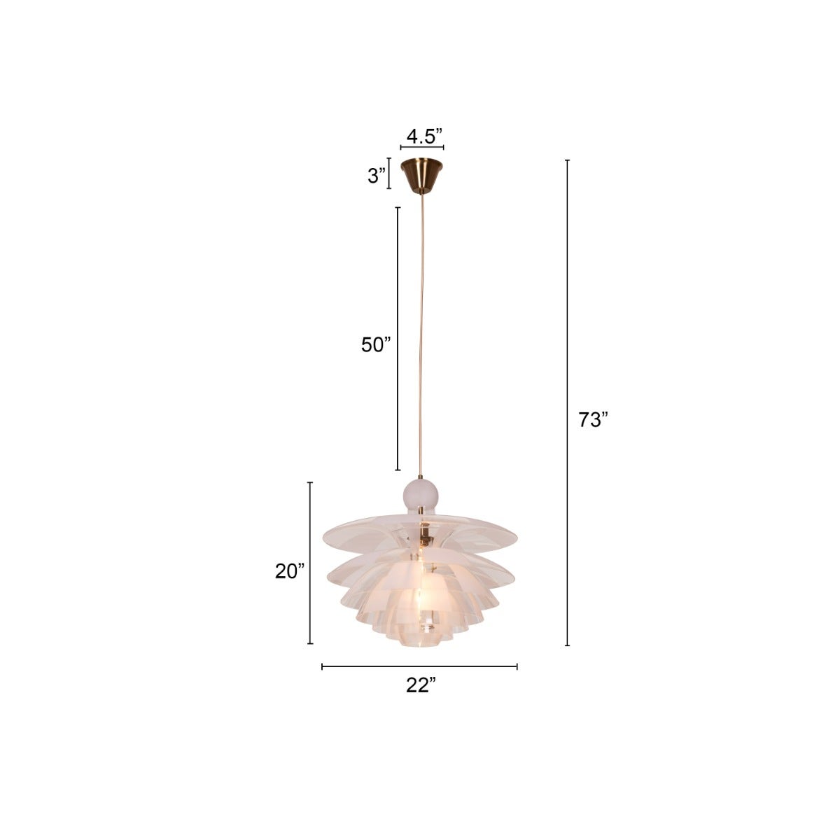 Find Your Truth (Gold, Frosted) Pendant Light