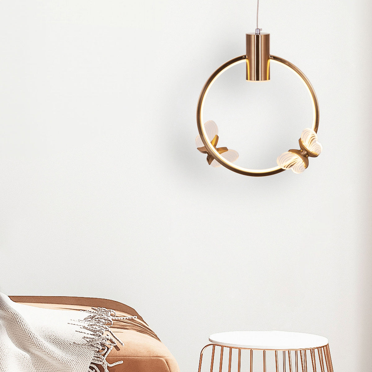 Butterfly Kisses (Gold, Dimmable LED With Remote Control) Pendant Light