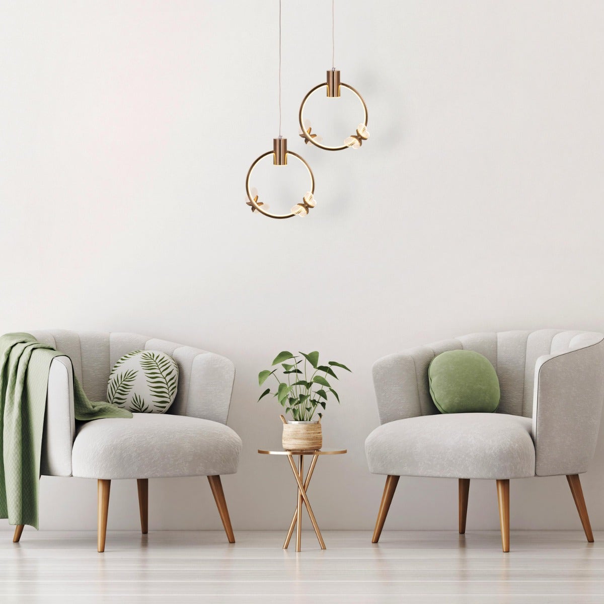 Butterfly Kisses (Gold, Dimmable LED With Remote Control) Pendant Light