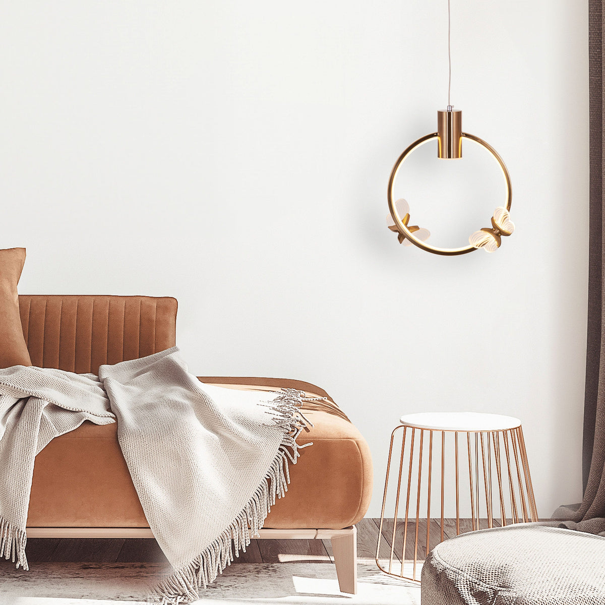 Butterfly Kisses (Gold, Dimmable LED With Remote Control) Pendant Light