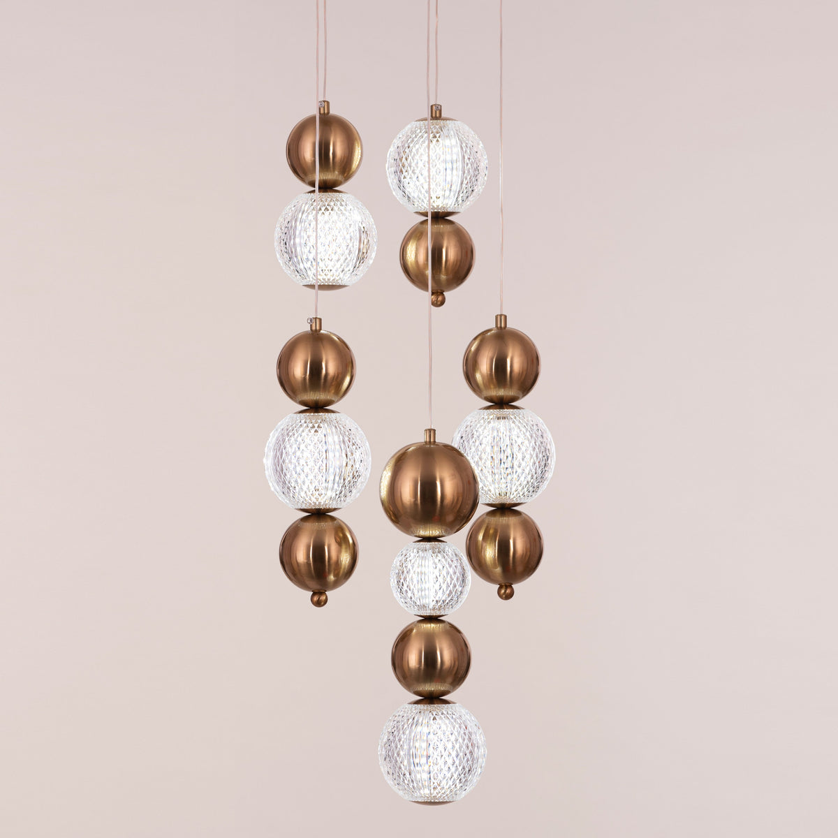 Meant For Me (Gold, Dimmable LED with Remote Control) Chandelier
