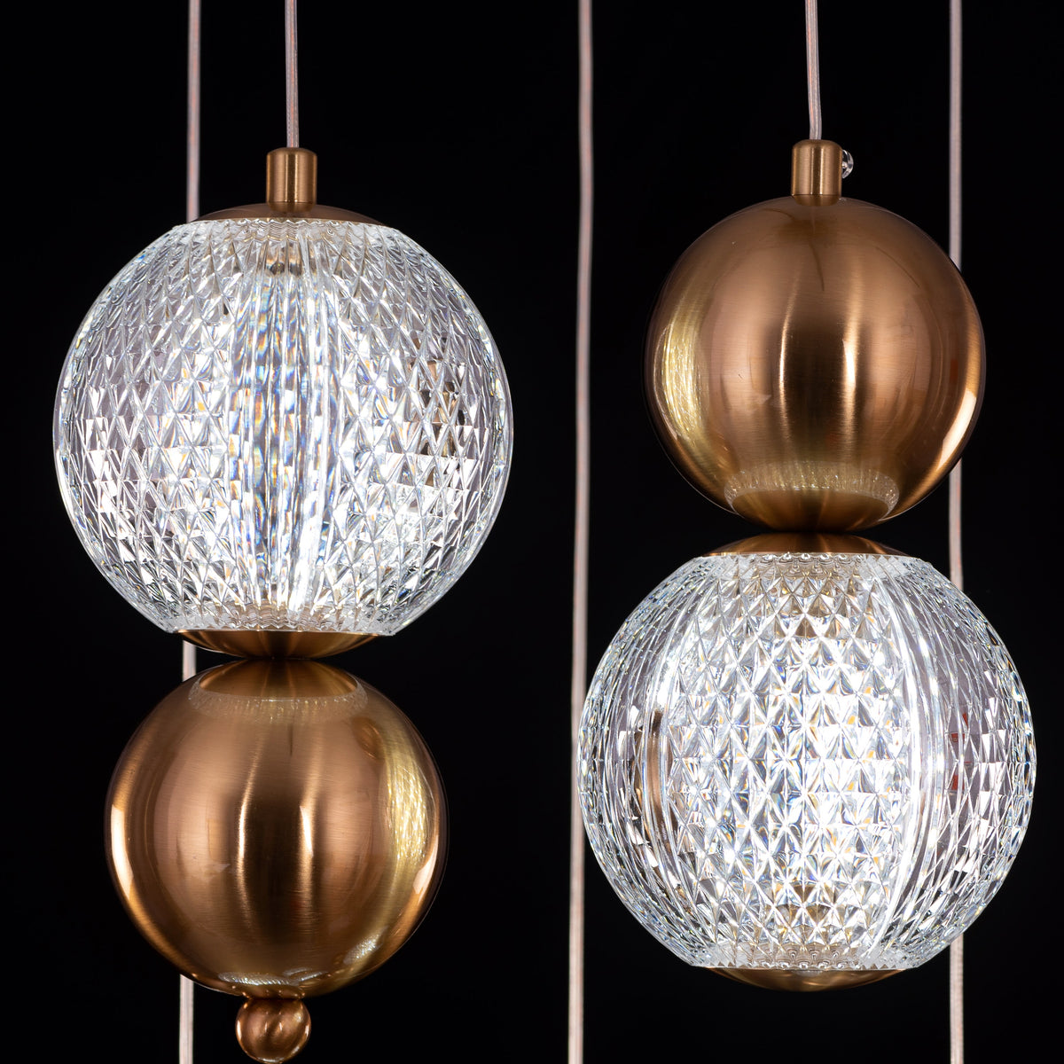 Meant For Me (Gold, Dimmable LED with Remote Control) Chandelier