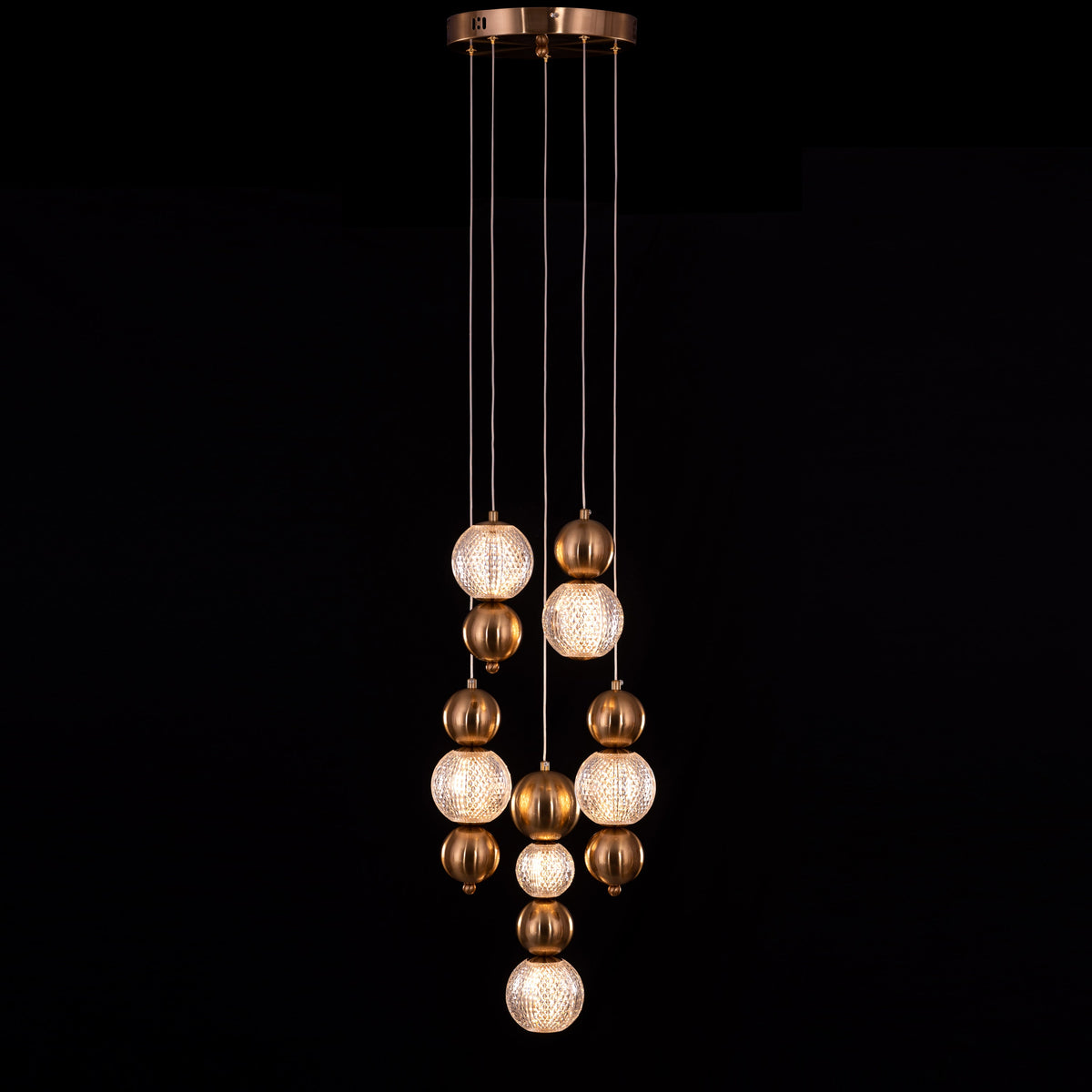 Meant For Me (Gold, Dimmable LED with Remote Control) Chandelier