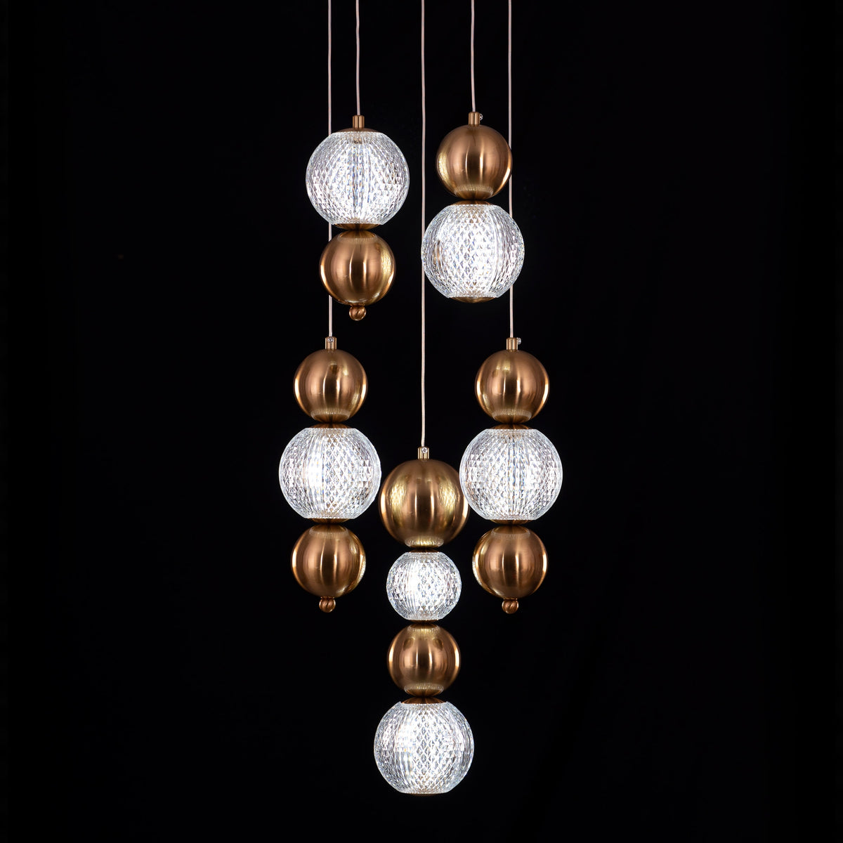 Meant For Me (Gold, Dimmable LED with Remote Control) Chandelier