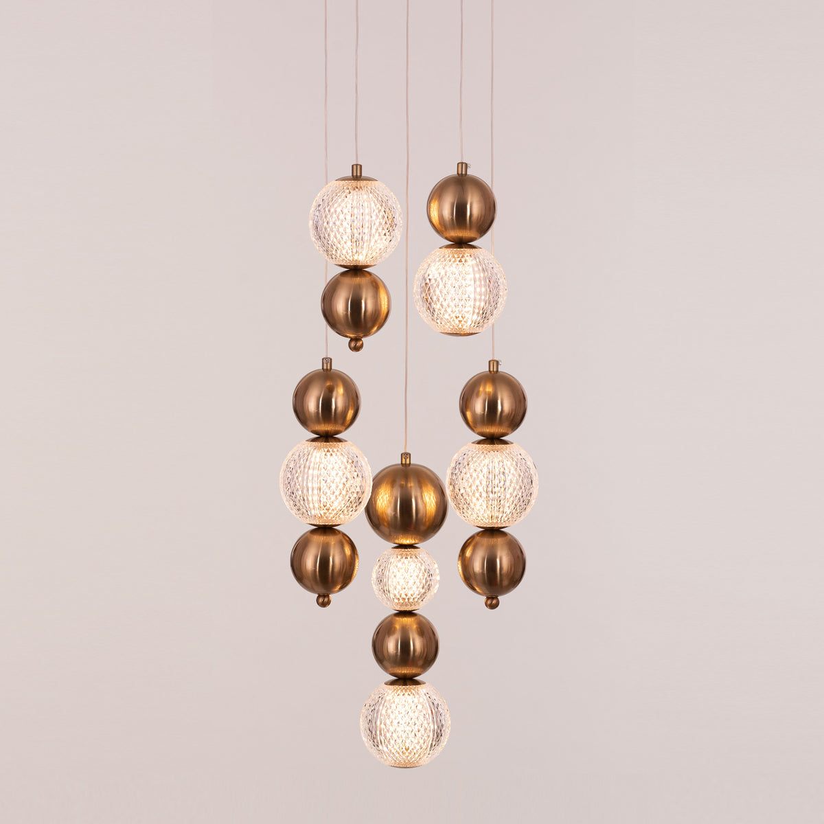 Meant For Me (Gold, Dimmable LED with Remote Control) Chandelier