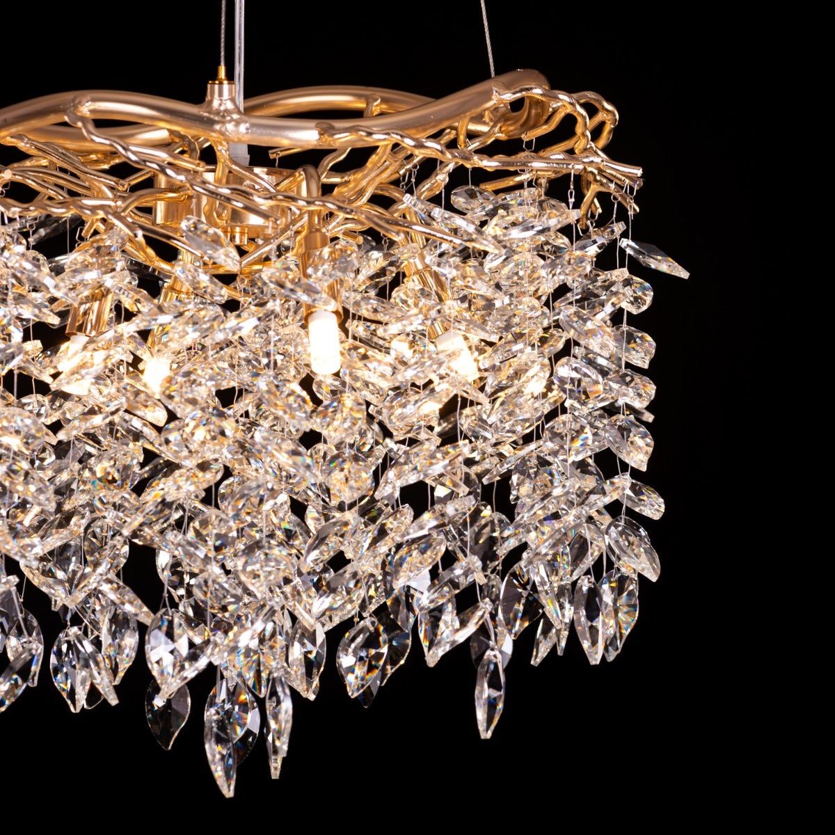 Moral Of The Story (Small, Gold) Tree Branch Crystal Chandelier