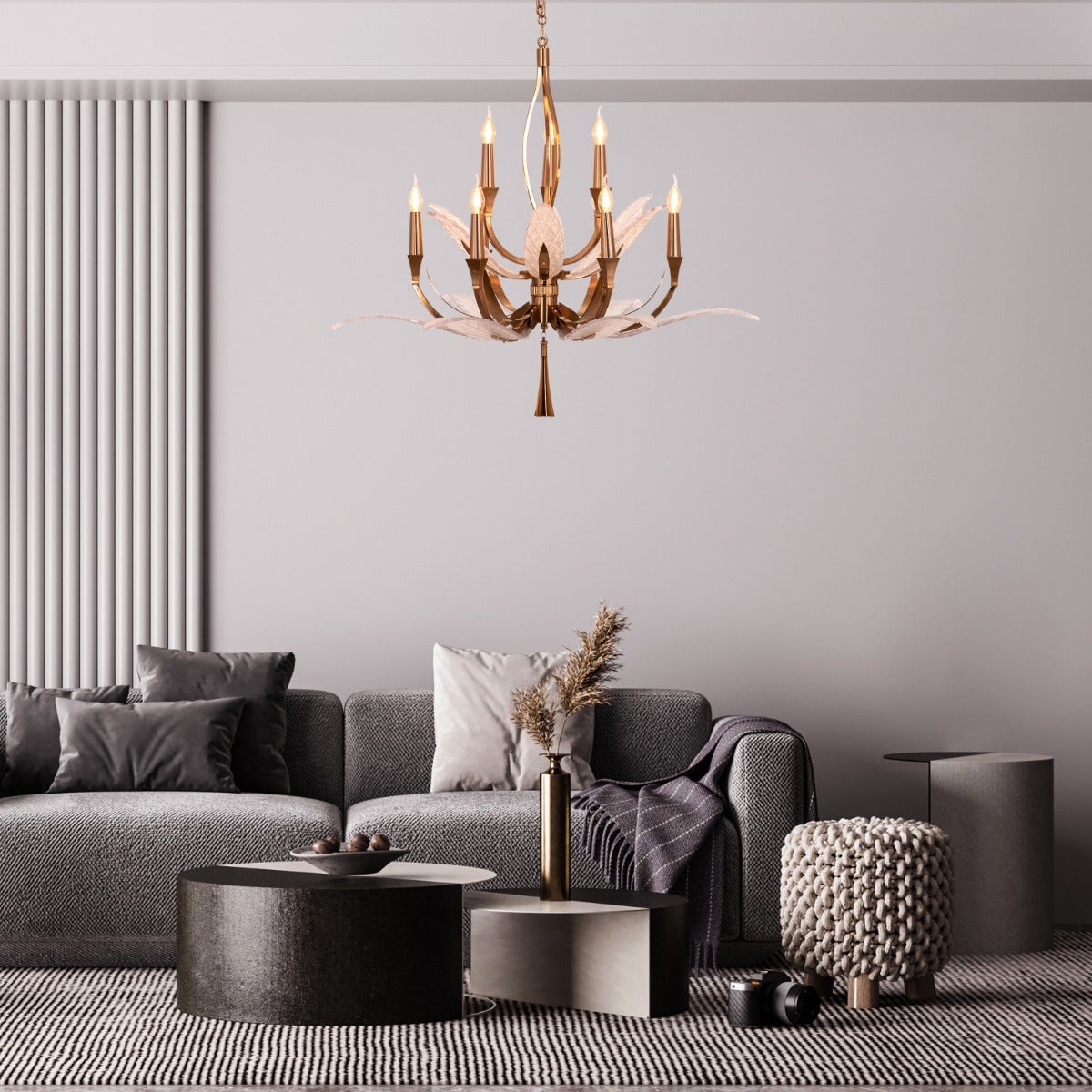 Trance (Medium, Gold) Glass Chandelier