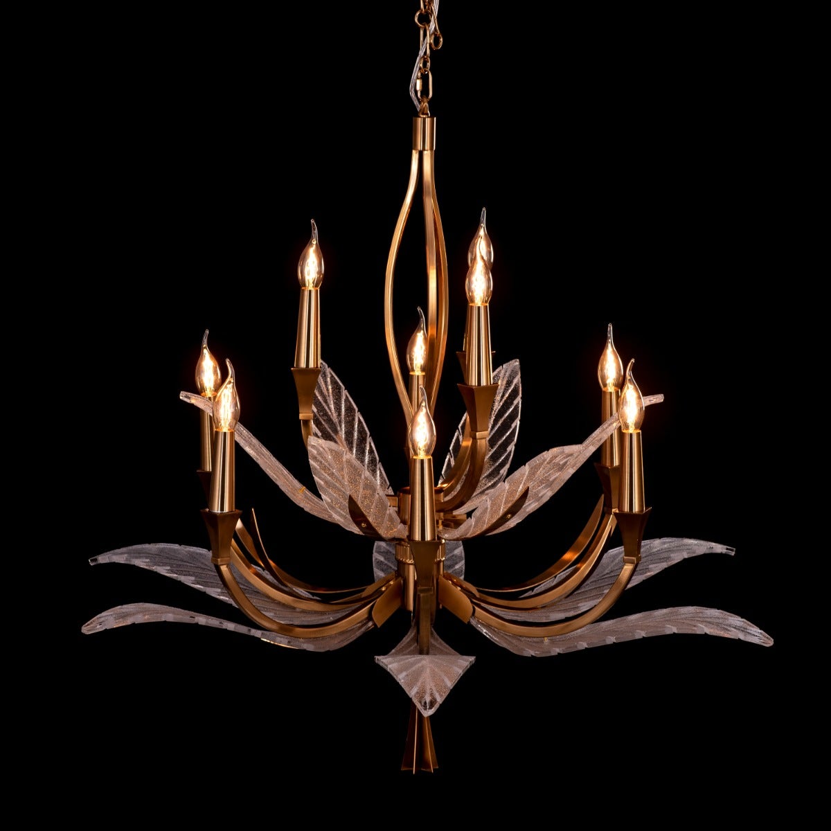 Trance (Medium, Gold) Glass Chandelier