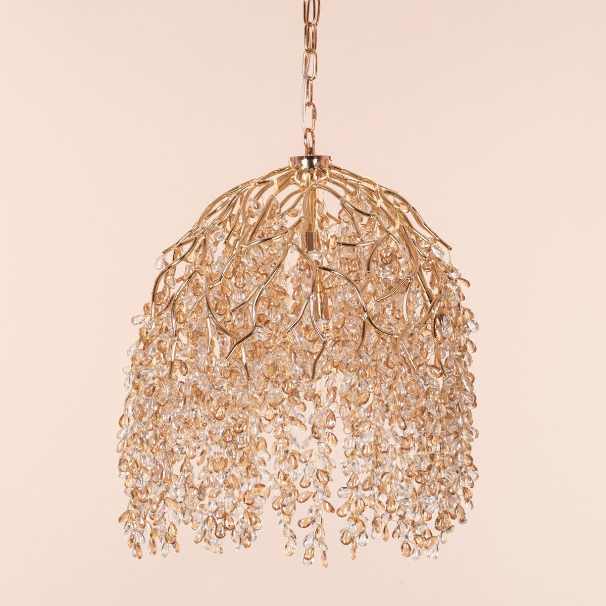 Poets That Write (Small, Gold) Tree Branch Crystal Chandelier