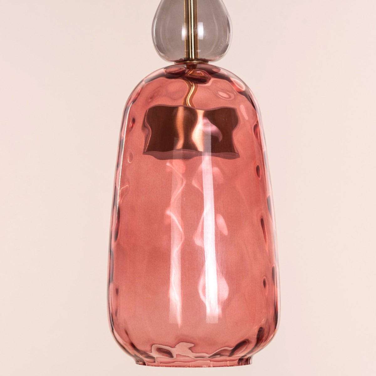 Cherry Bomb (Red, Built-In LED) Textured Glass Pendant Light