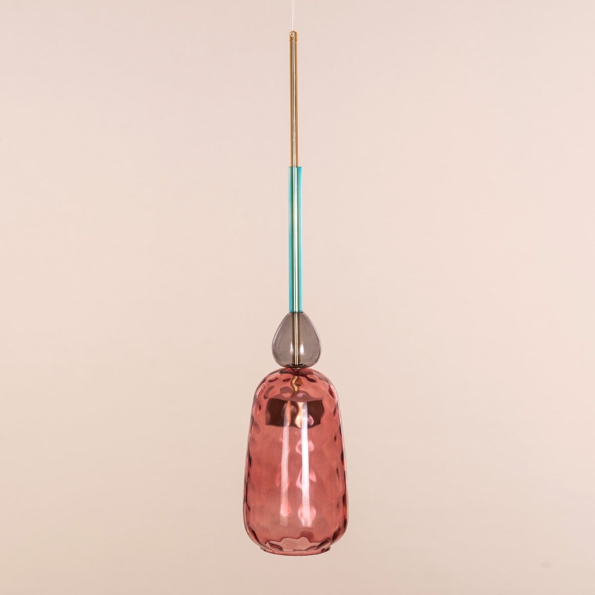Cherry Bomb (Red, Built-In LED) Textured Glass Pendant Light