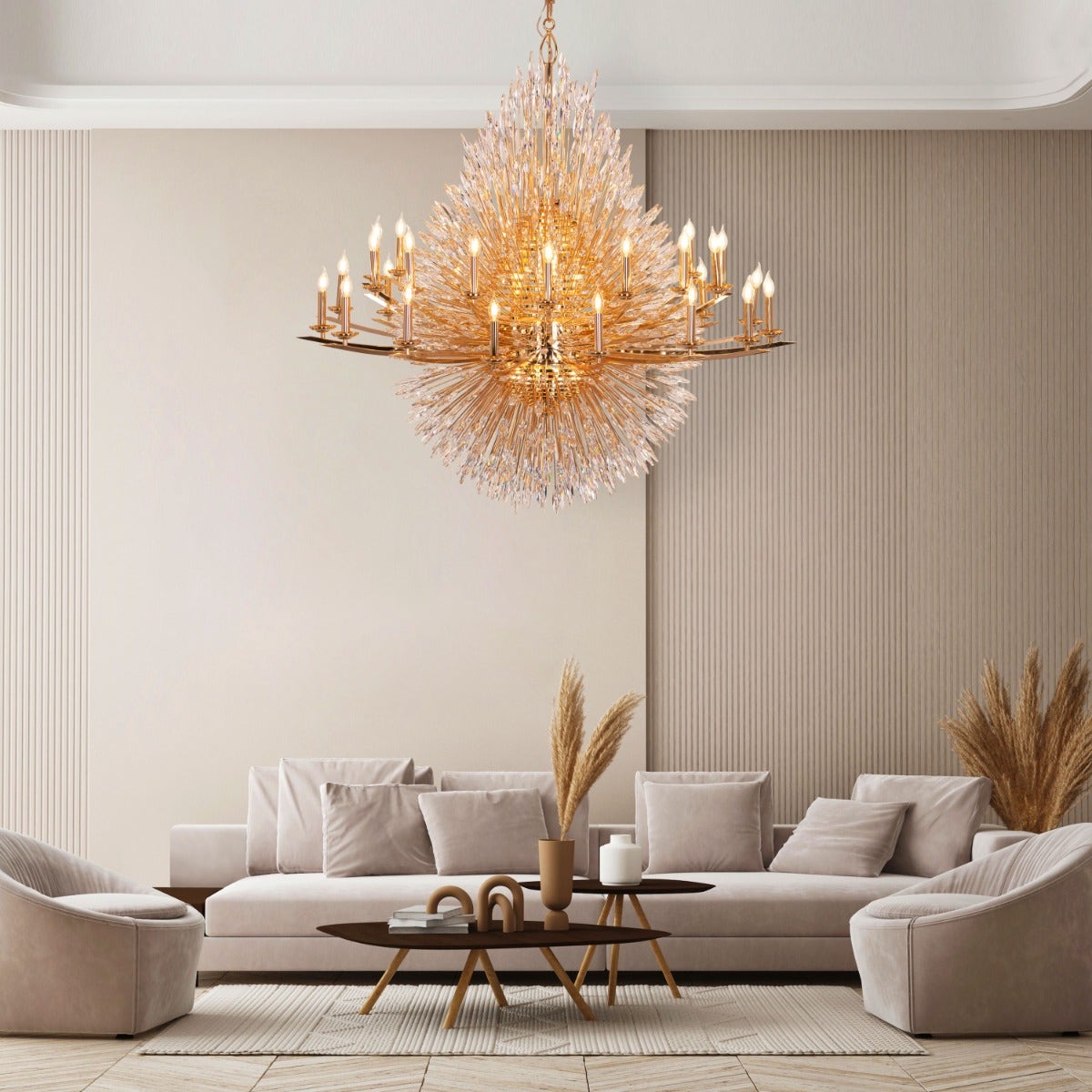 Jewel Of My Heart (Large, Gold) Crystal Chandelier