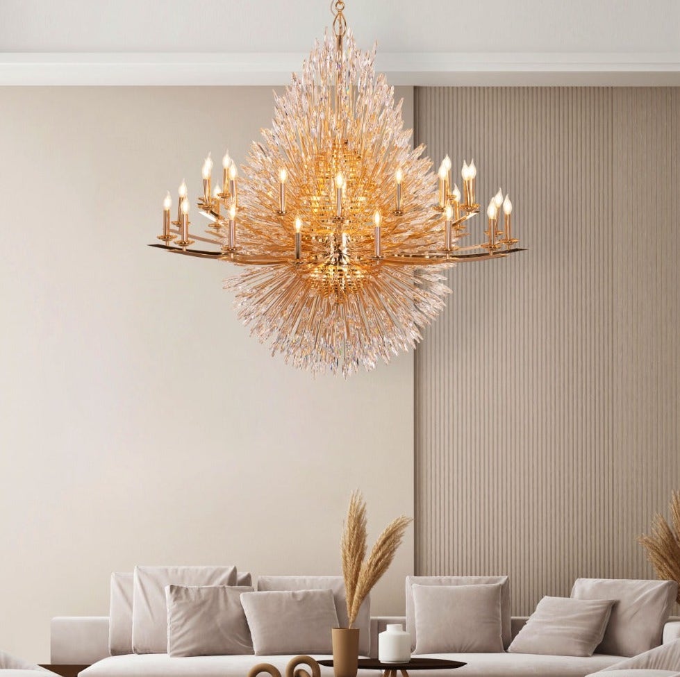 Jewel Of My Heart (Large, Gold) Crystal Chandelier