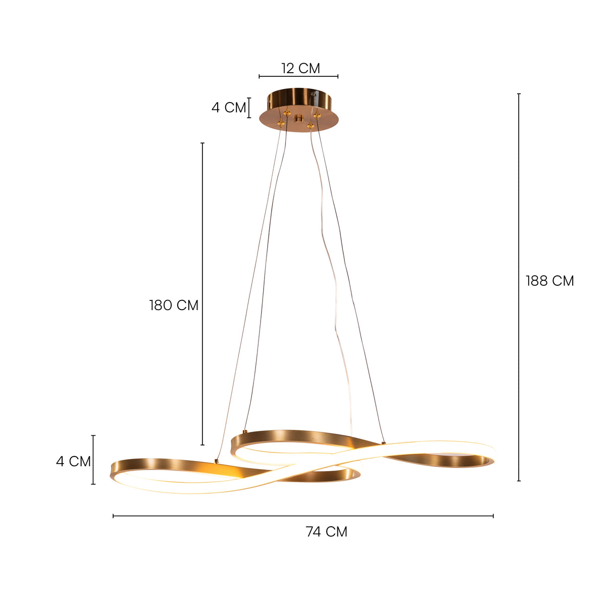 Dive Right In (Medium, Gold, Dimmable LED with Remote Control) Chandelier