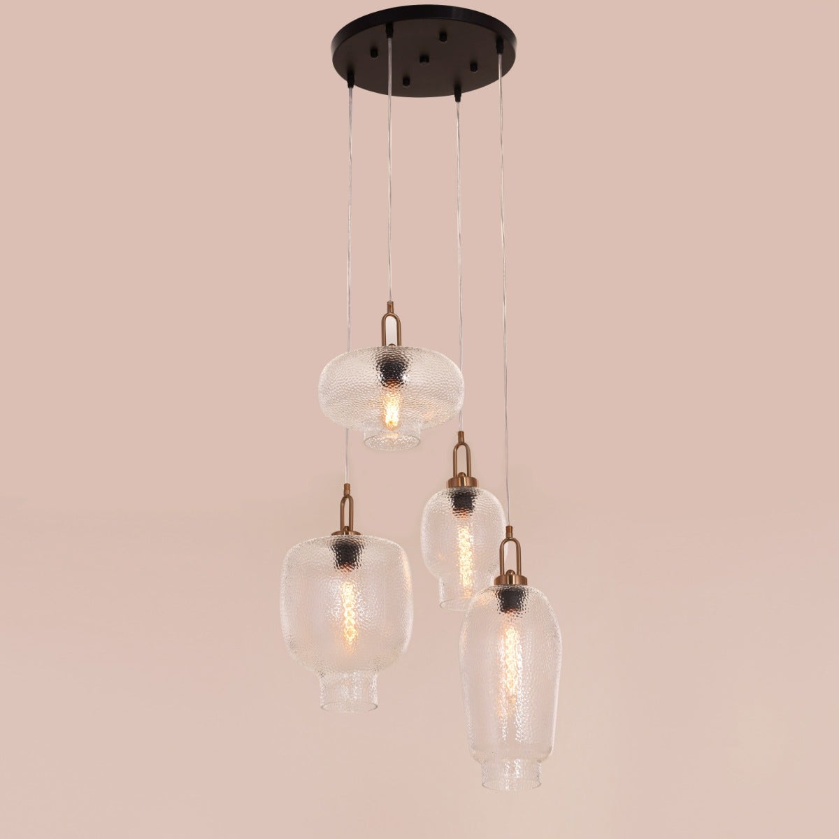Take Me Traveling (Small, Gold) Glass Chandelier