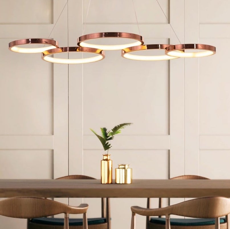 Agency Rose (Large, Rose Gold, Dimmable LED with Remote Control) Chandelier