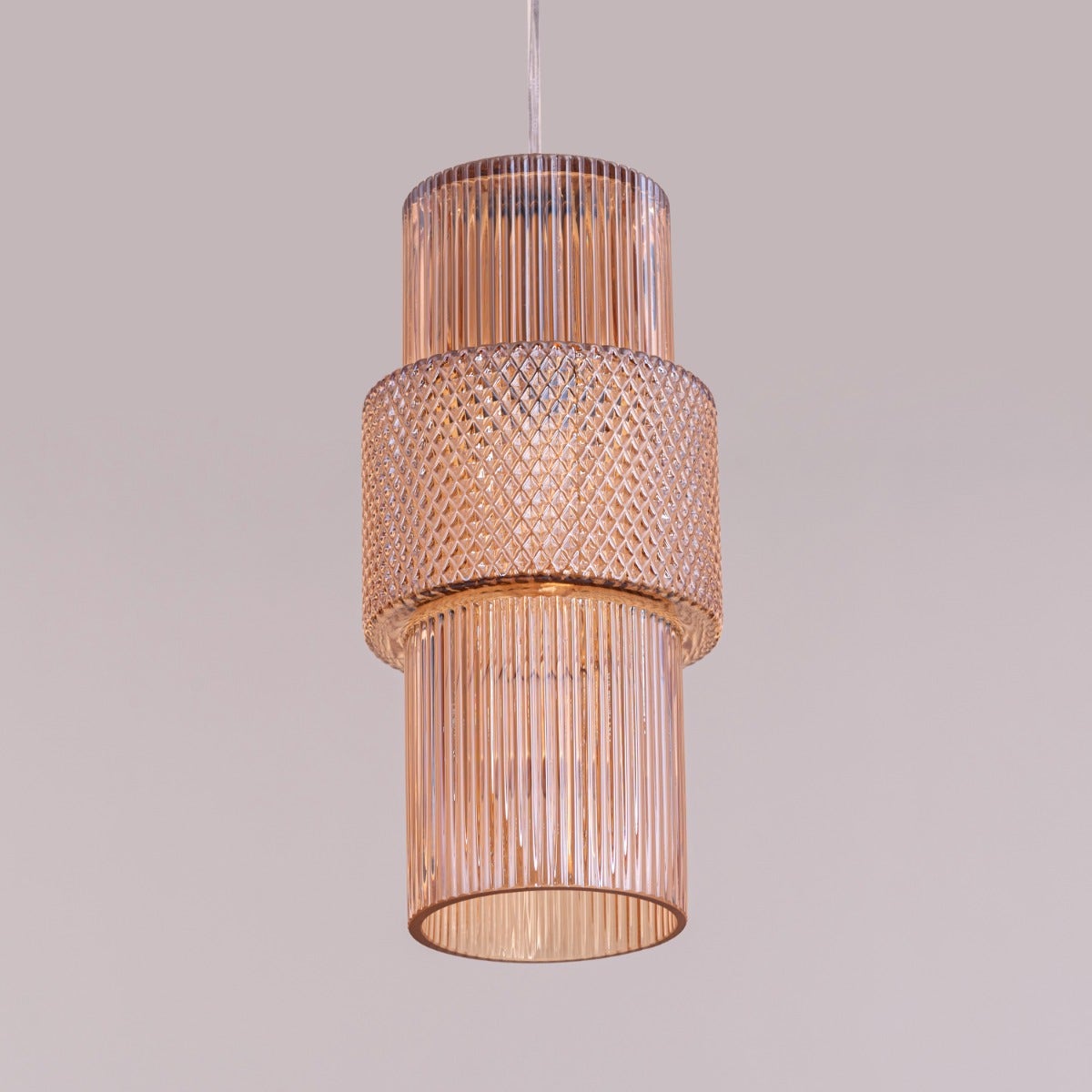 Drive To Mexico (Amber) Textured Glass Pendant Light