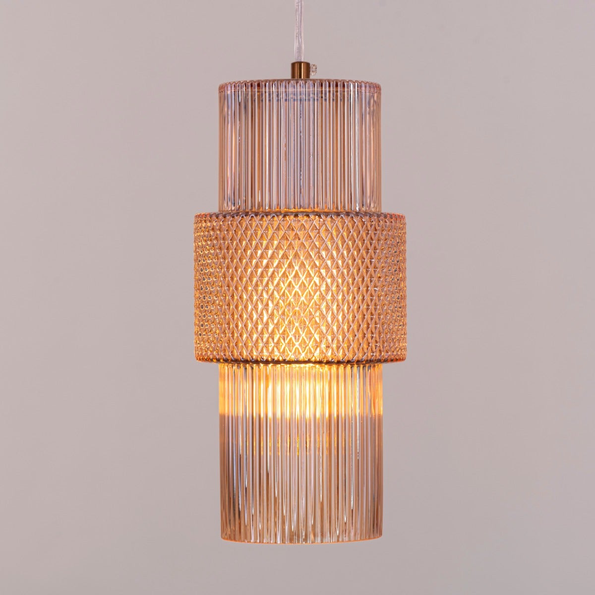 Drive To Mexico (Amber) Textured Glass Pendant Light