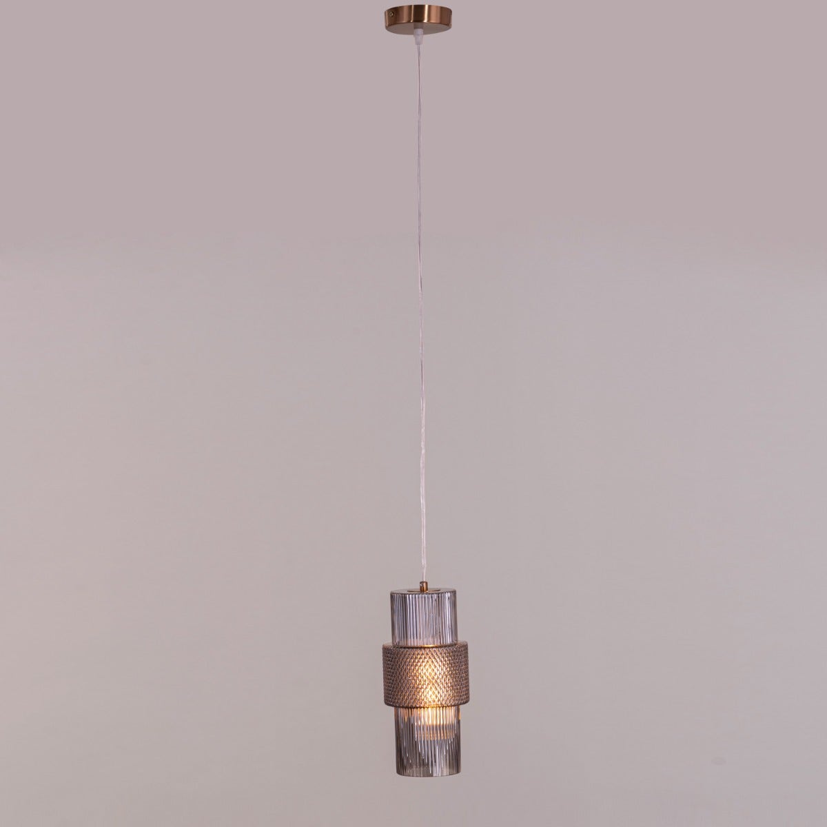 Drive To Mexico (Smokey Grey) Textured Glass Pendant Light