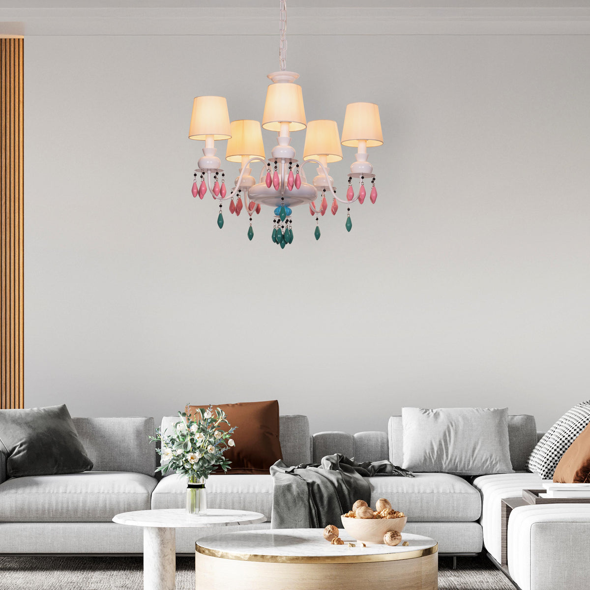 Faraway Tree (Medium, White) Ceramic Chandelier