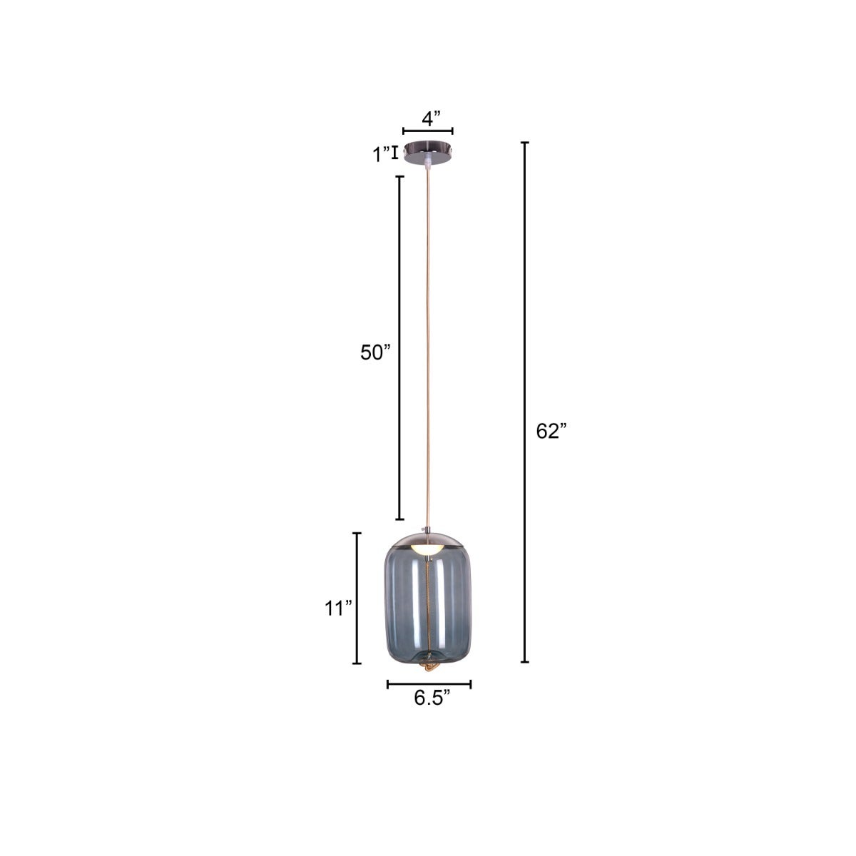 Trust Yourself (Blue, Built-In LED) Glass Pendant Light
