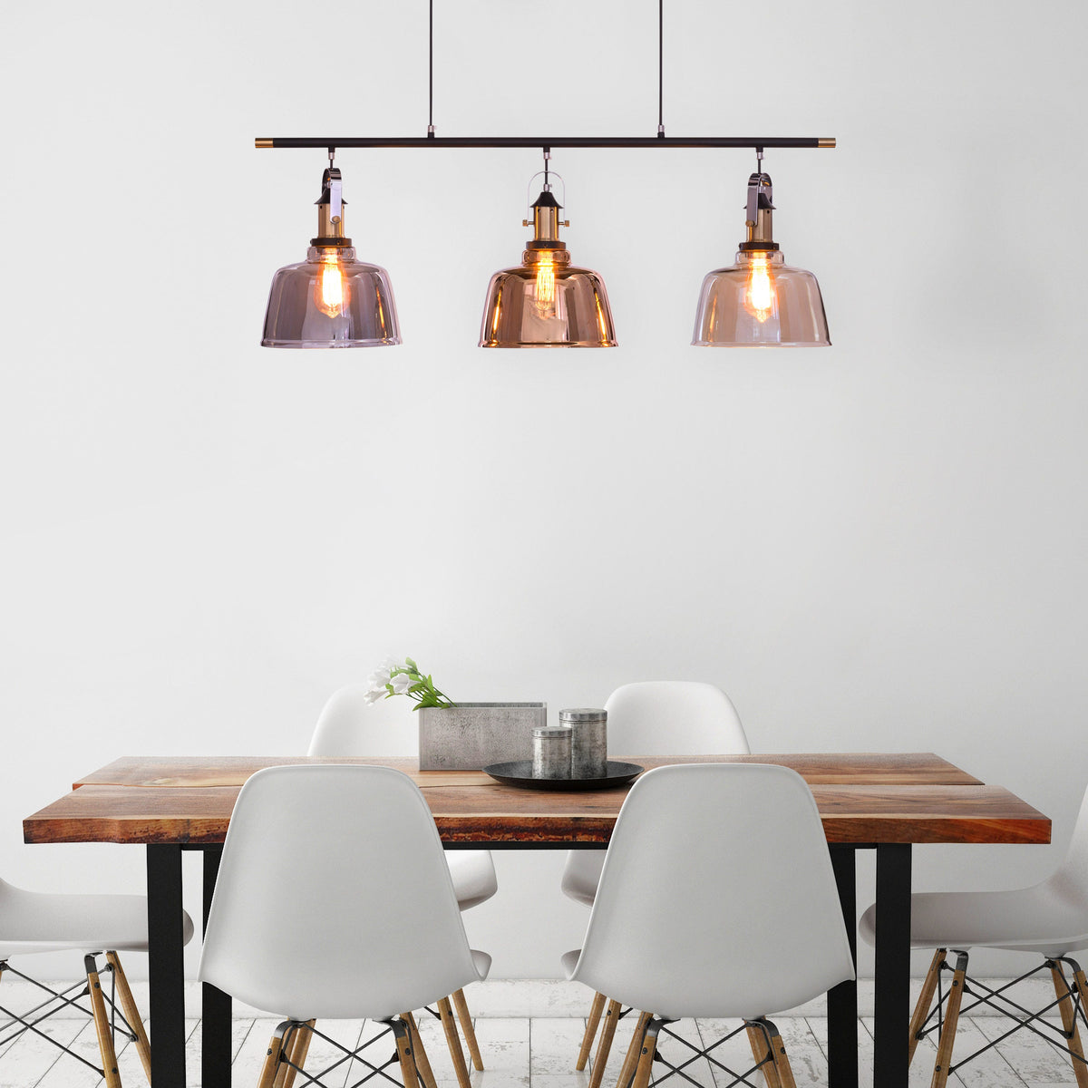 Royal Tea (Smokey Grey, Copper, Amber) Glass Chandelier