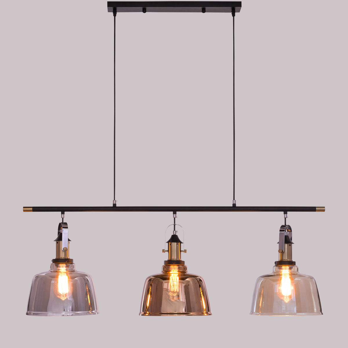 Royal Tea (Smokey Grey, Copper, Amber) Glass Chandelier
