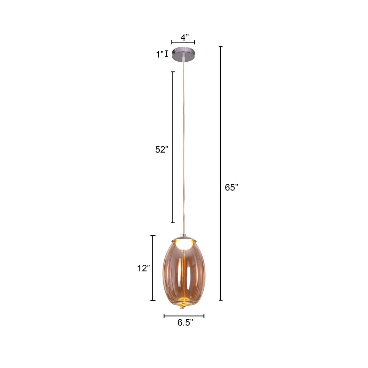 Feel The Feels (Amber, Built-In LED) Glass Pendant Light