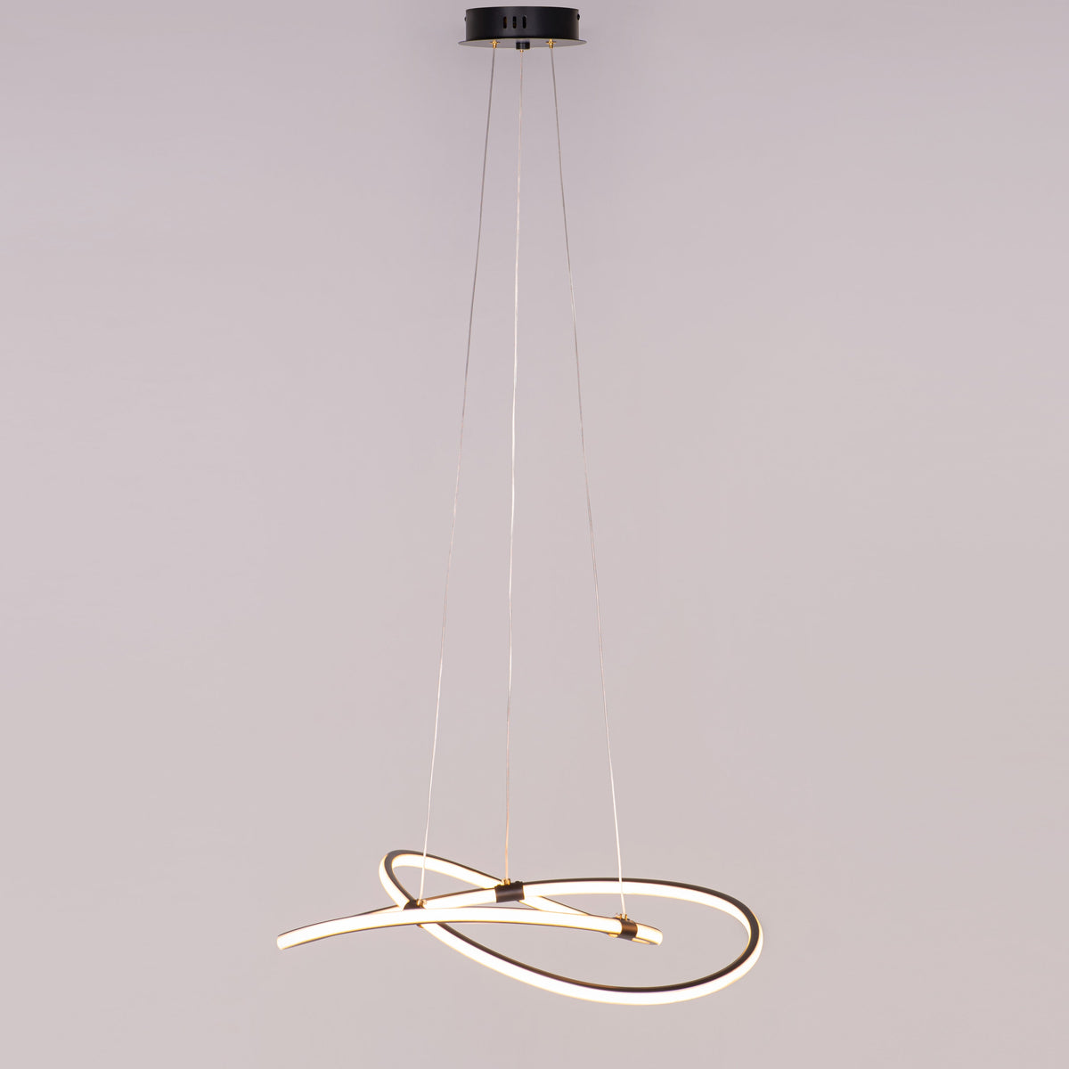Twist Of Fate (Medium, Black, 3 Color Dimmable LED with Remote Control) Chandelier