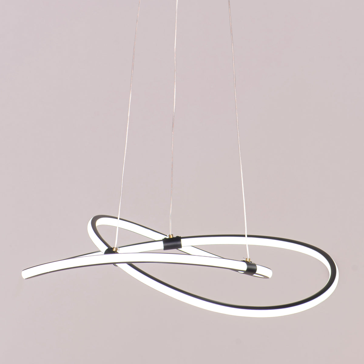 Twist Of Fate (Medium, Black, 3 Color Dimmable LED with Remote Control) Chandelier
