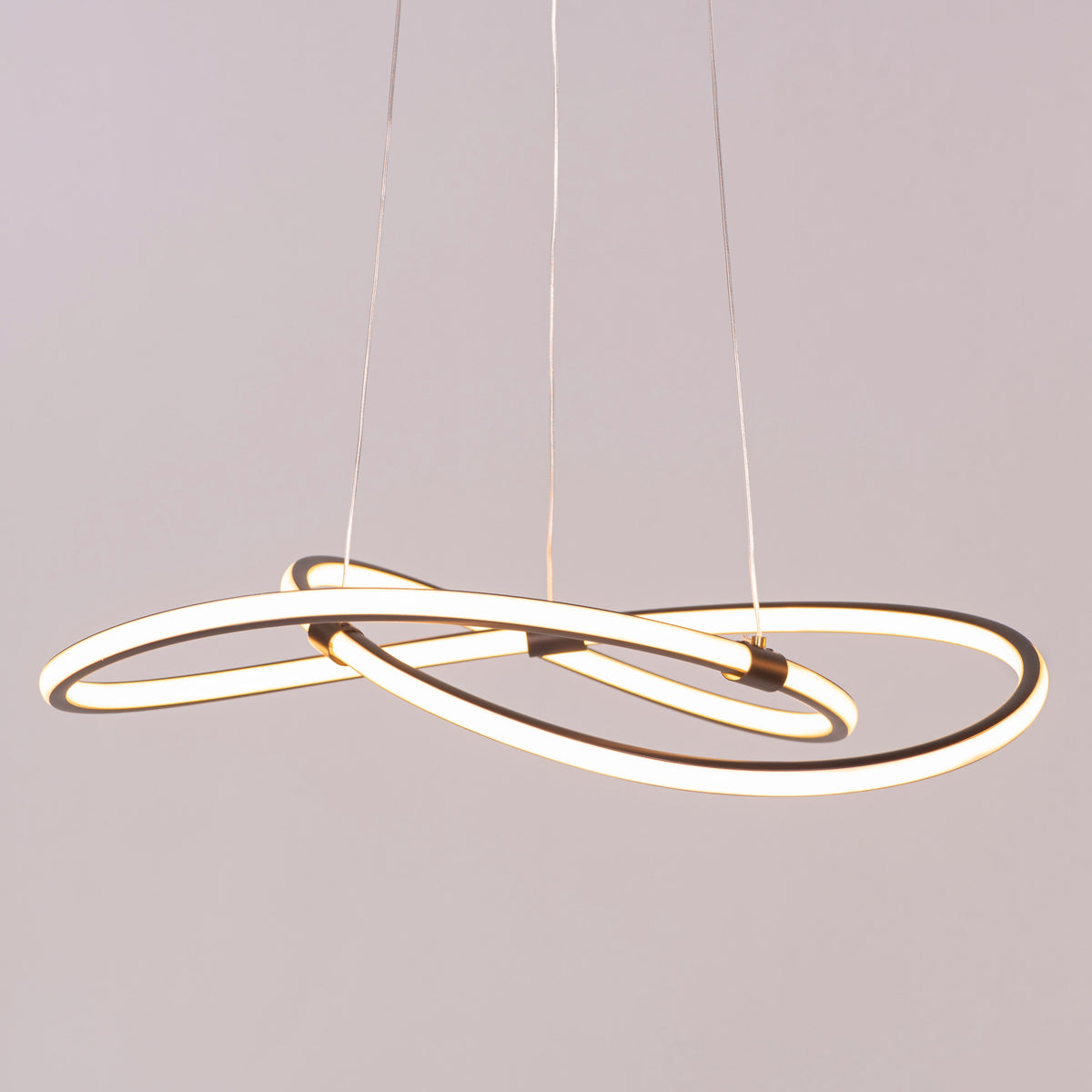 Twist Of Fate (Medium, Black, 3 Color Dimmable LED with Remote Control) Chandelier